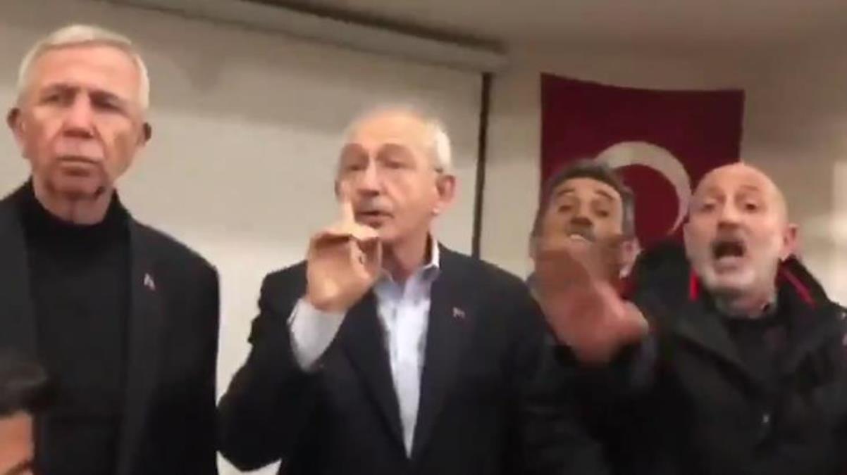 Cumhurbaşkanı adayı Kemal Kılıçdaroğlu, zelzele bölgesi ziyaretinde slogan atanları eliyle susturdu