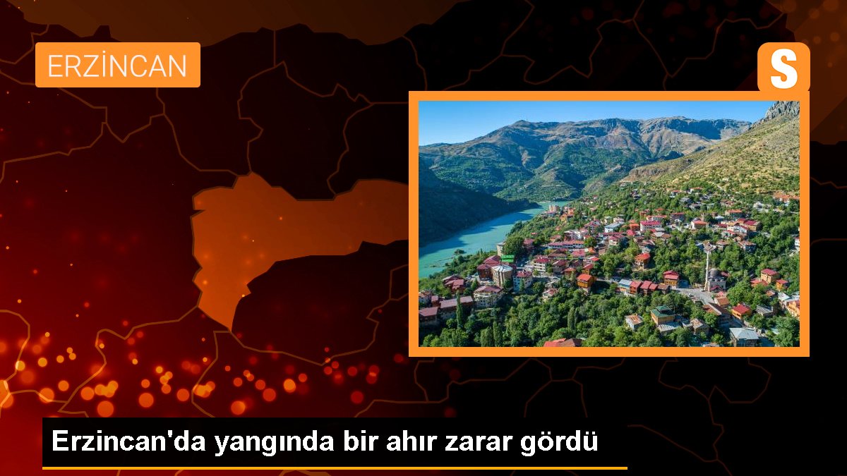 Erzincan'da yangında bir ahır ziyan gördü