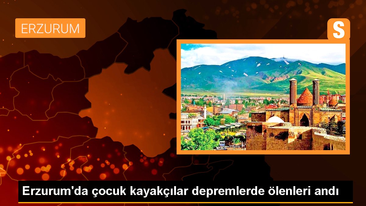 Erzurum'da çocuk kayakçılar zelzelelerde ölenleri andı