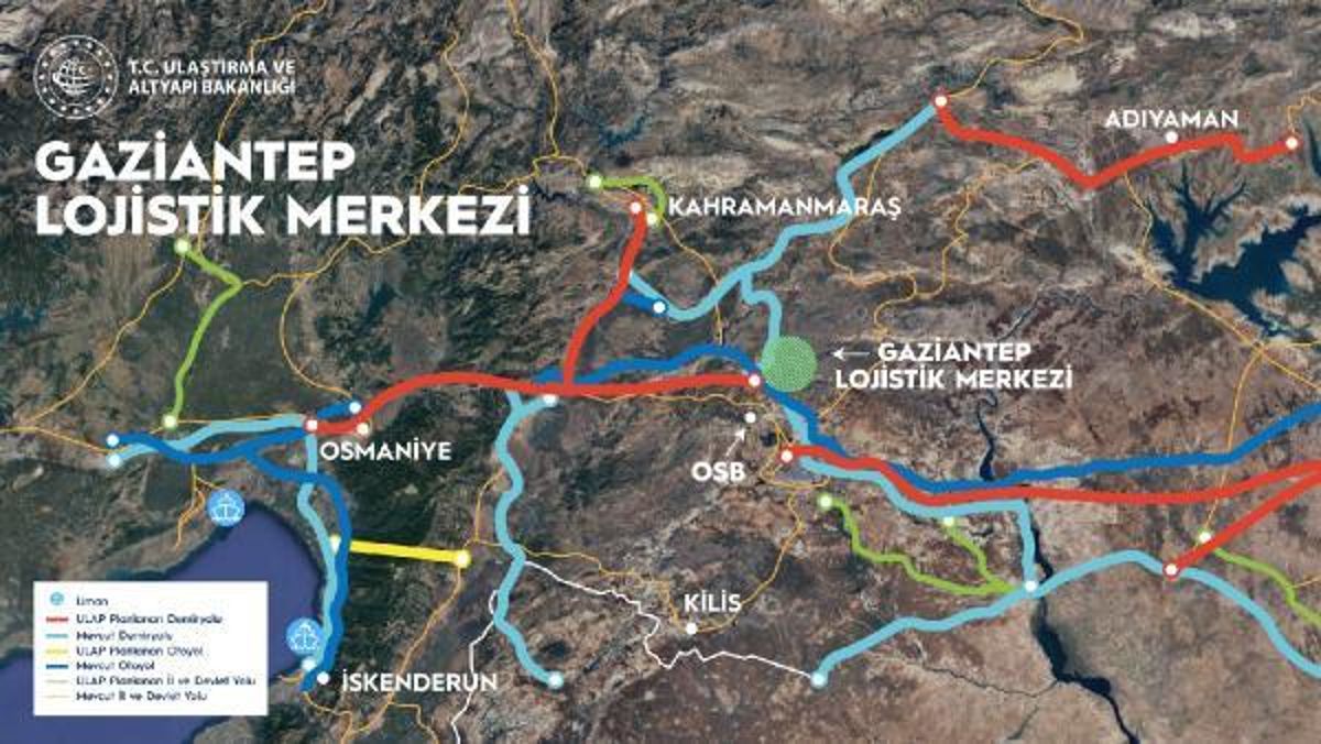 Gaziantep ve Kocaeli'de iki yeni lojistik merkez kuruluyor