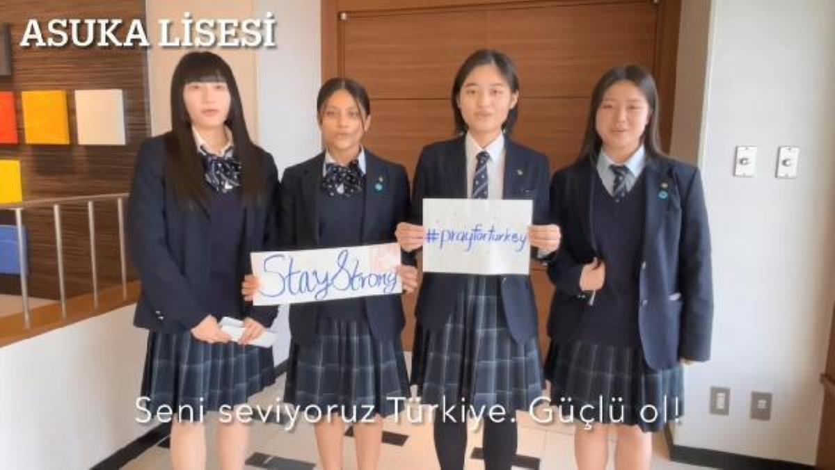 Japonya'daki öğrencilerden depremzedelere dayanak iletisi