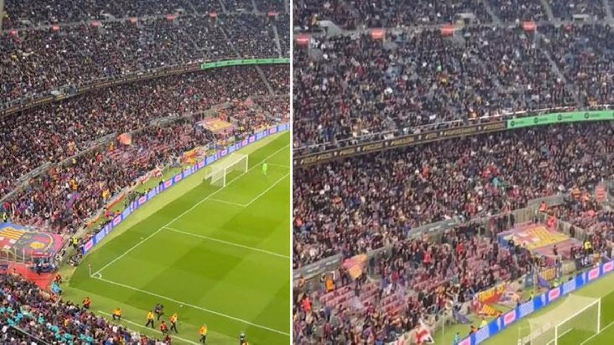 Barcelona tribünleri dakika 10'u gösterdiğinde daima bir ağızdan Messi tezahüratı yaptı