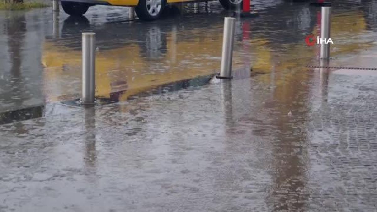 Bodrum'da sağanak ve dolu yağışı