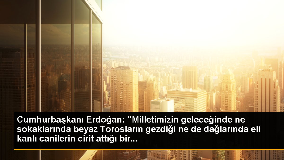 Cumhurbaşkanı Erdoğan: "Milletimizin geleceğinde ne sokaklarında beyaz Torosların gezdiği ne de dağlarında eli kanlı canilerin cirit attığı bir...