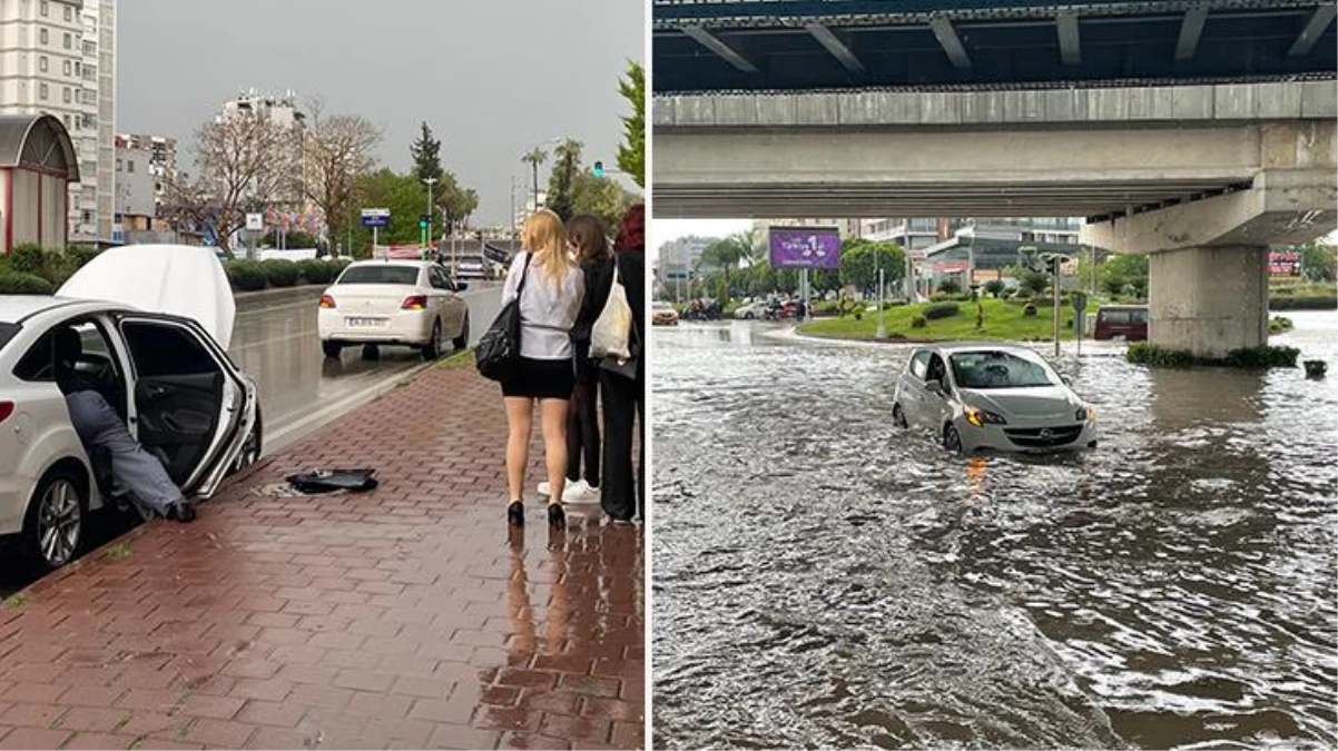 Adana'da Sağanak Yağış ve Dolu: Yollar Su Altında Kaldı, Kimi Şoförler Mahsur Kaldı