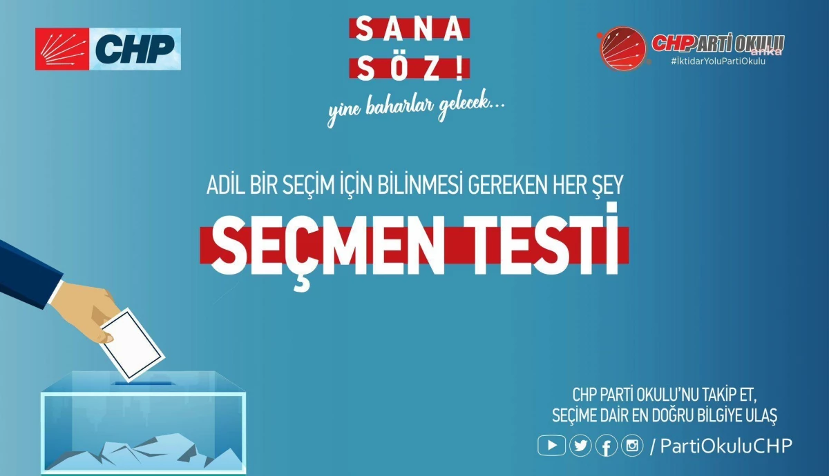 CHP Parti Okulu Seçmenler için Çevrimiçi Test Hazırladı
