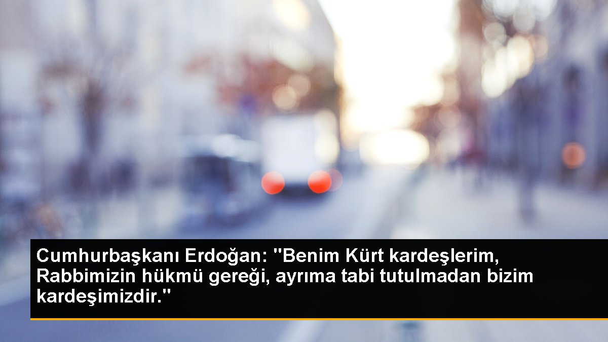 Cumhurbaşkanı Erdoğan: Kürt kardeşlerimiz bizim kardeşimizdir