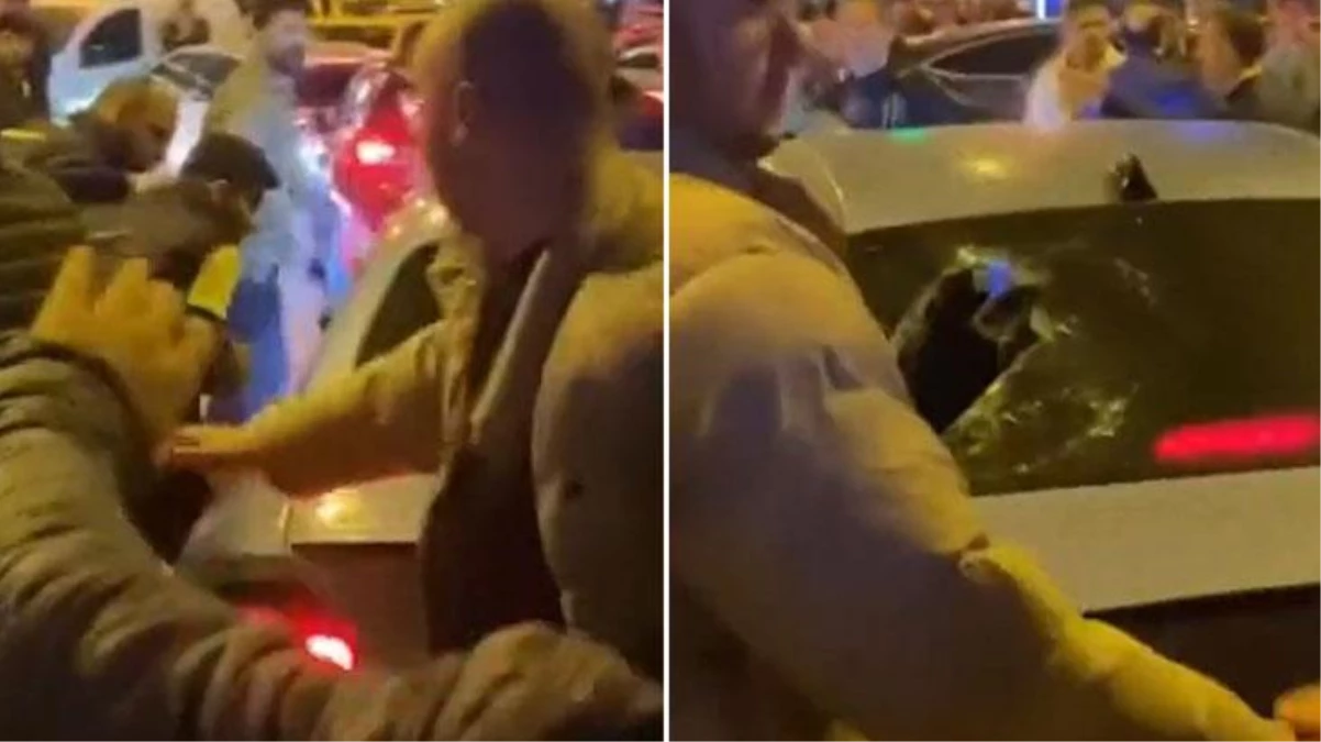 Kadıköy'de Galatasaray marşı açan araç, Fenerbahçeli holiganların saldırısına uğradı