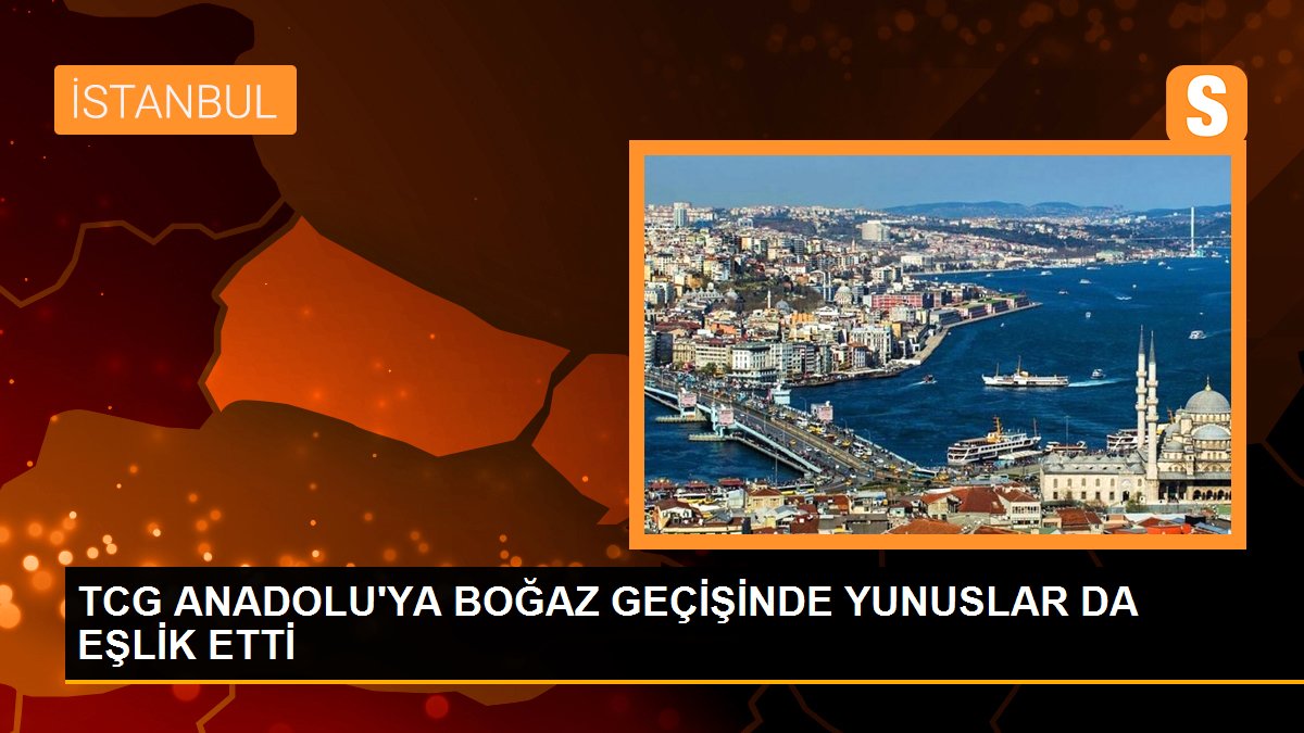 TCG Anadolu'nun İstanbul Boğazı geçişi yunuslarla renklendi