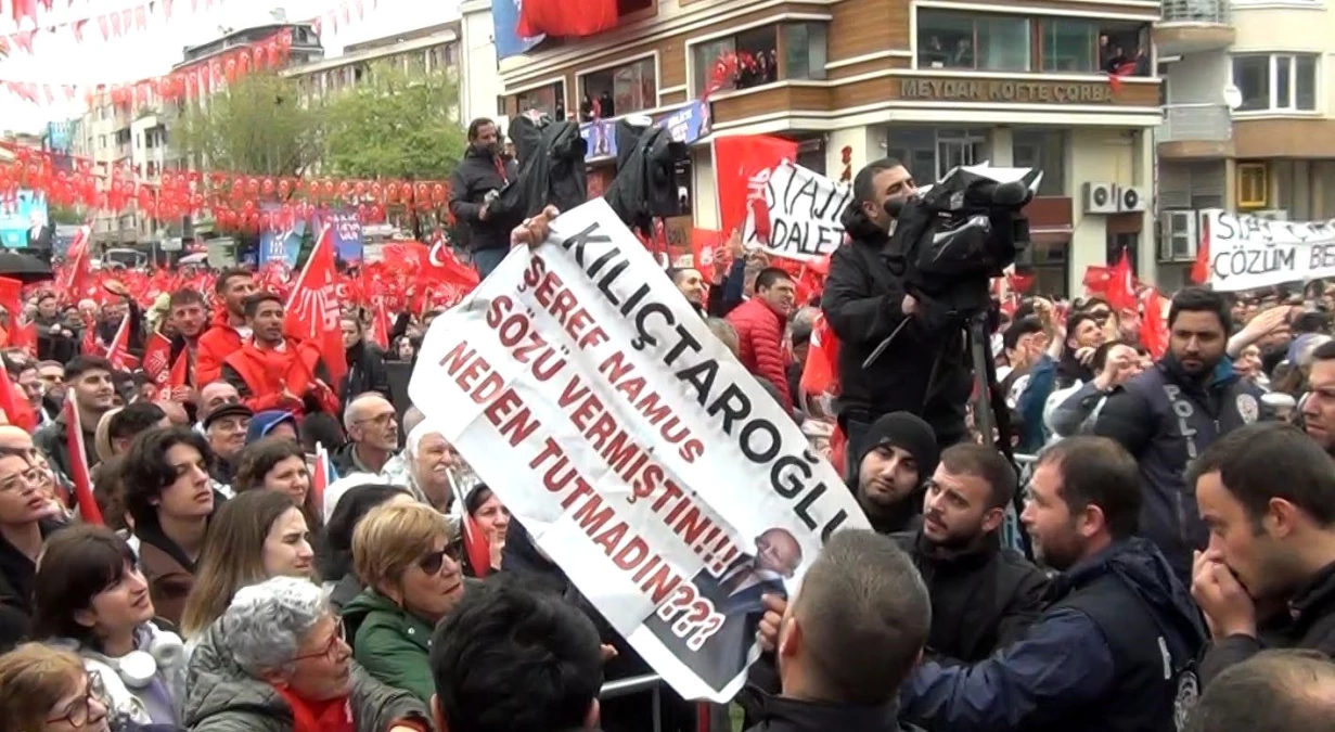 Kılıçdaroğlu Tekirdağ mitinginde protesto edildi