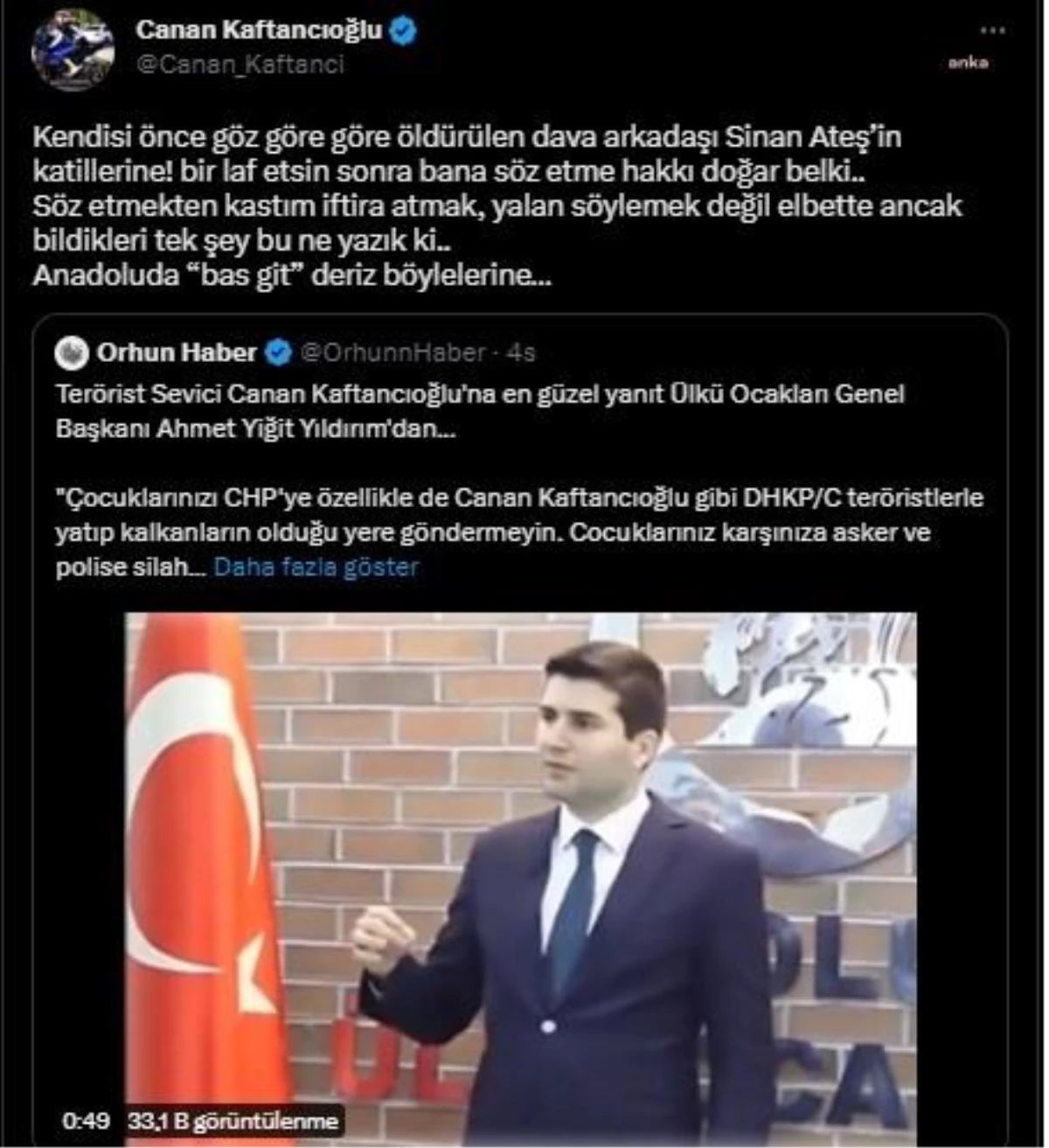 CHP İstanbul Vilayet Lideri Canan Kaftancıoğlu, Dava Ocakları Lideri'ne reaksiyon gösterdi