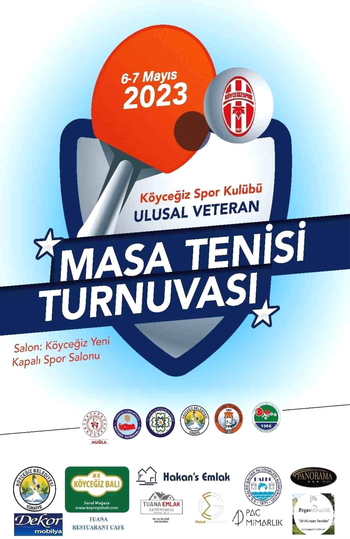 Muğla'da 2. Ulusal Veteran Masa Tenisi Turnuvası Başlıyor