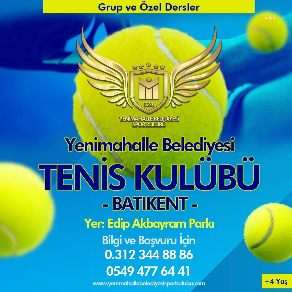 Yenimahalle Belediyesi Spor Kulübü'nden Tenis Eğitimi